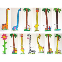 Parede adesivo régua dos desenhos animados decoração animal altura autocolantes criança altura mesa carta espuma de eva altura